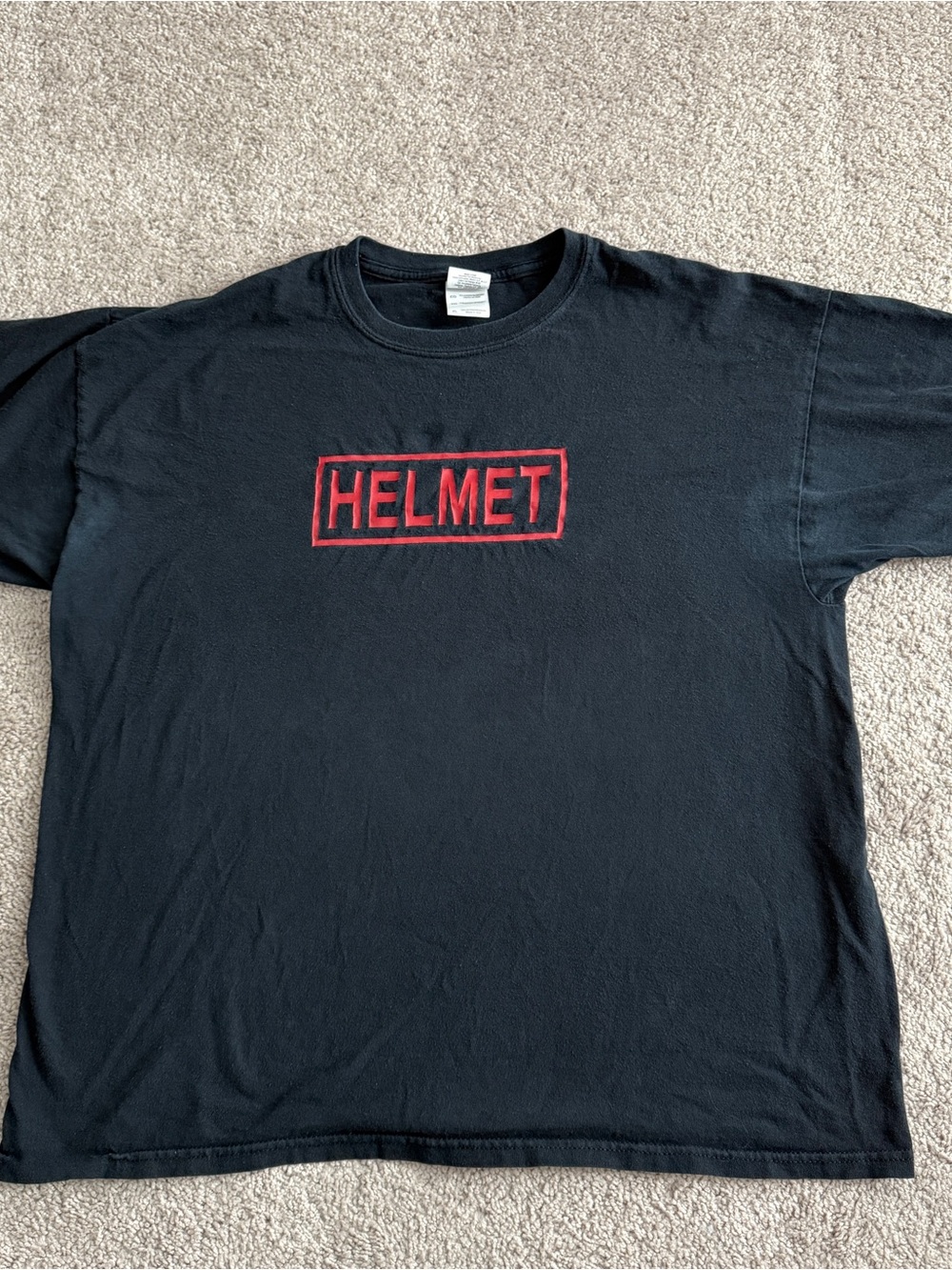 2000s Helmet Band T Shirt Black Logo Graphic Tee Gildan XL